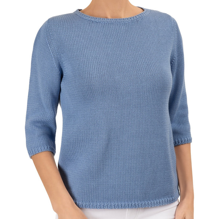 3/4 Sleeve Pullover in Ocean Blue