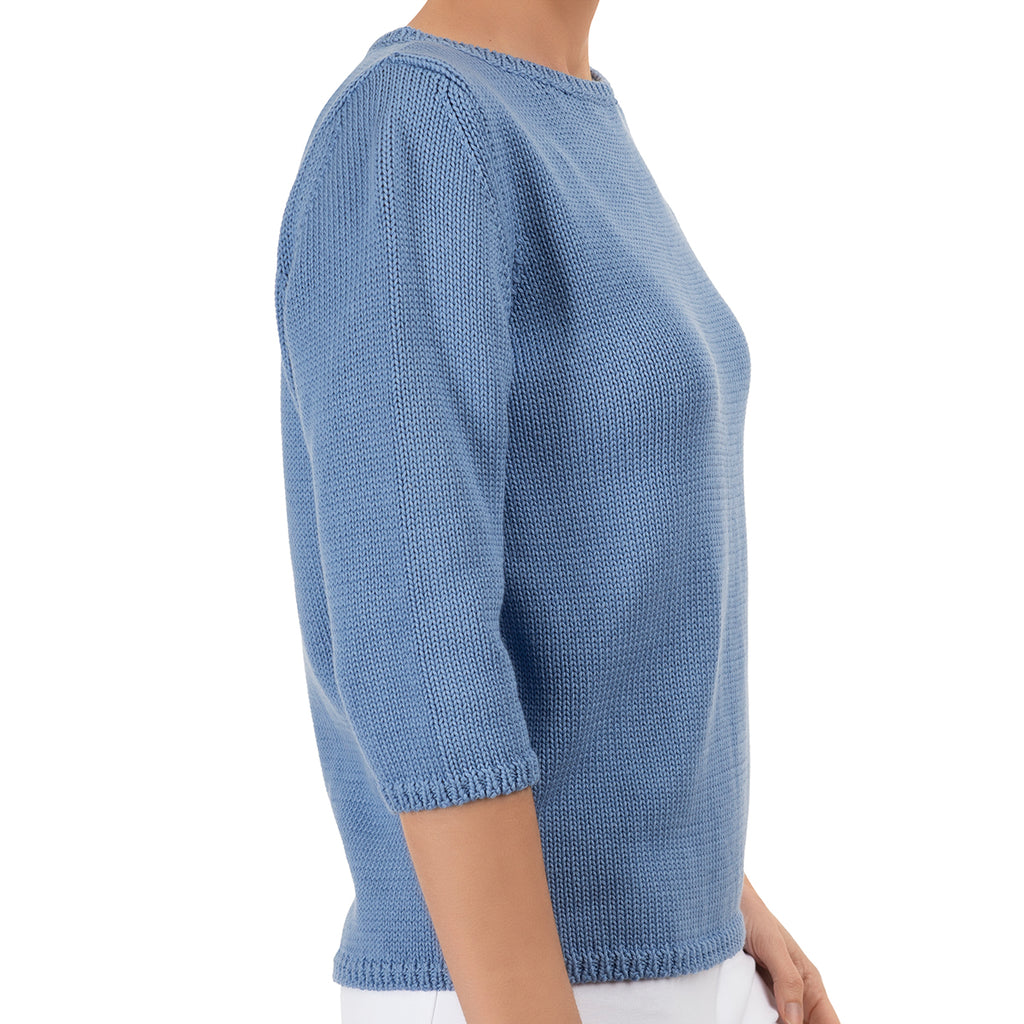 3/4 Sleeve Pullover in Ocean Blue