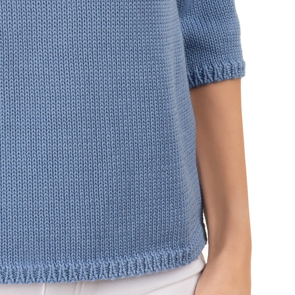 3/4 Sleeve Pullover in Ocean Blue
