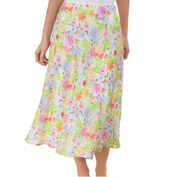 Long Bias Cut Skirt in Fleurs de Grasse