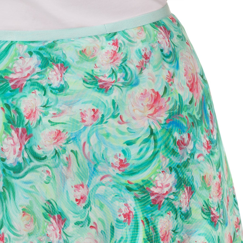 Long Bias Cut Skirt in Dahlia Flora
