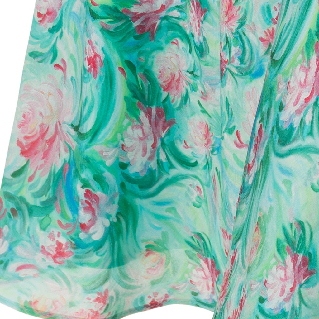 Long Bias Cut Skirt in Dahlia Flora