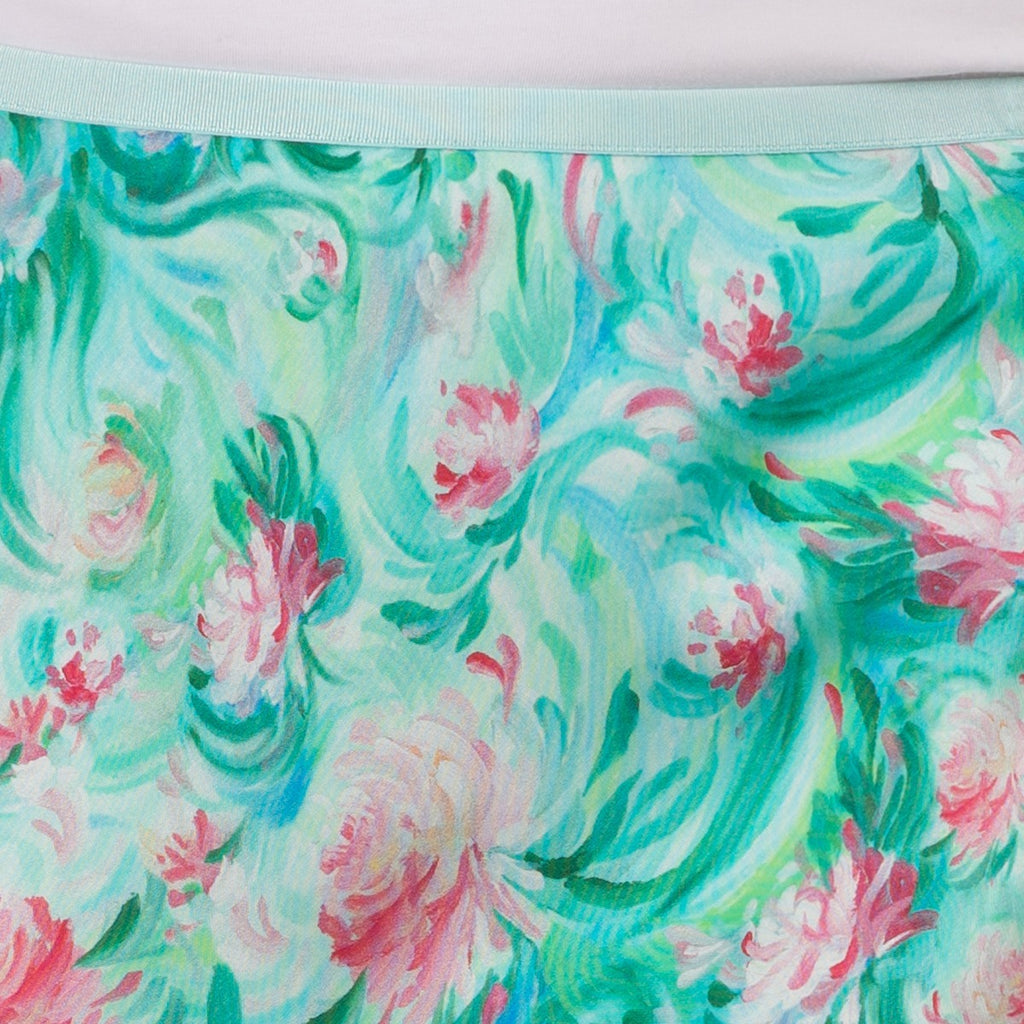 Long Bias Cut Skirt in Dahlia Flora