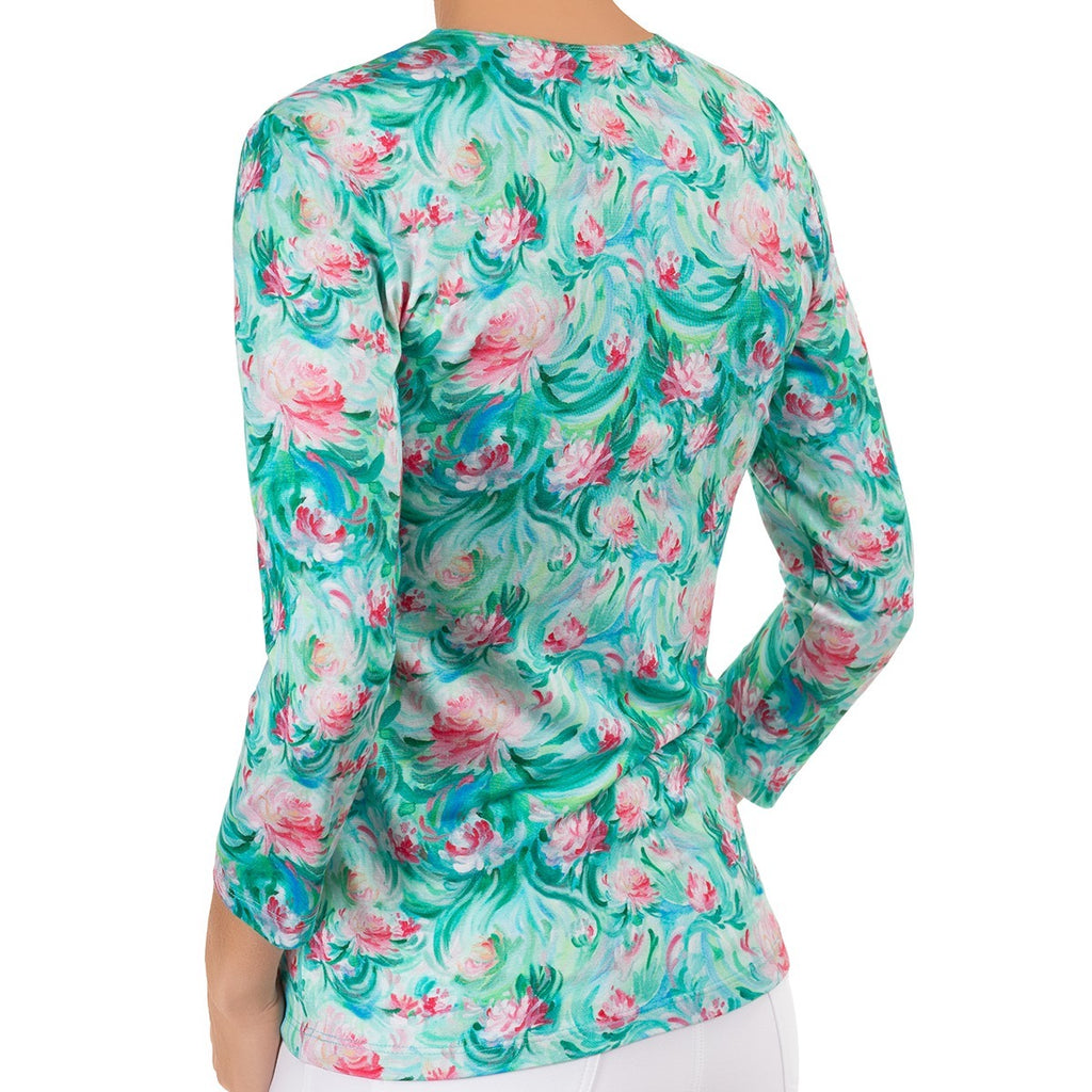 Shaped Knit Tee in Dahlia Flora