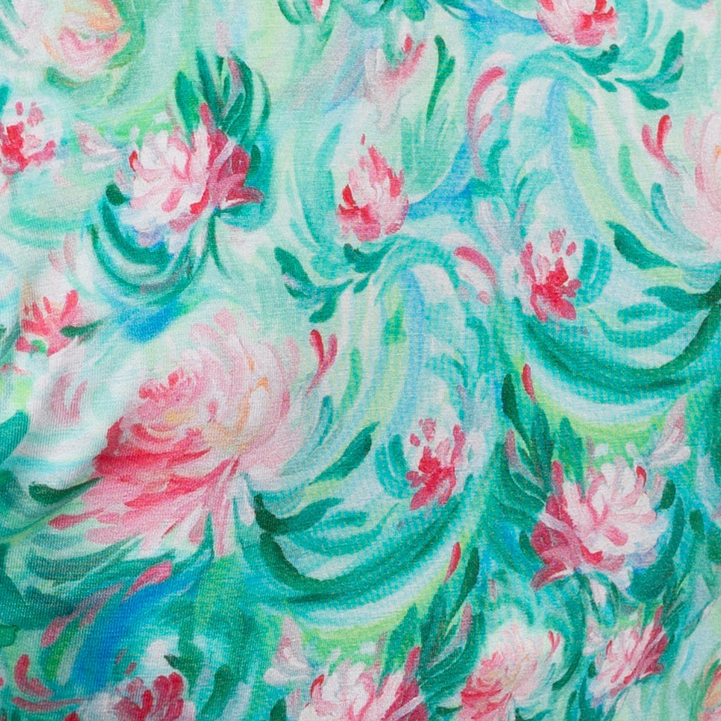 Shaped Knit Tee in Dahlia Flora