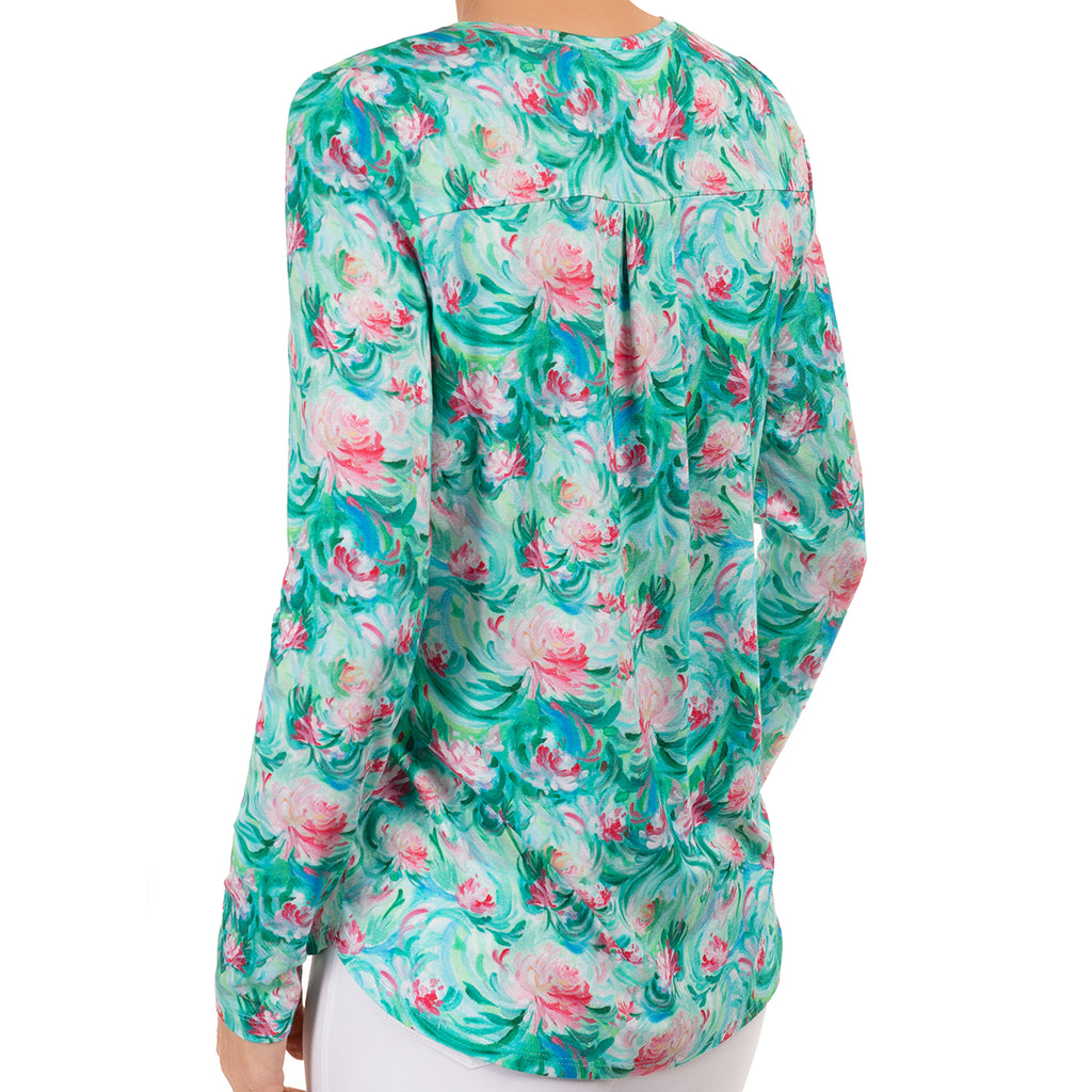 Yoke Relaxed Tee in Dahlia Flora