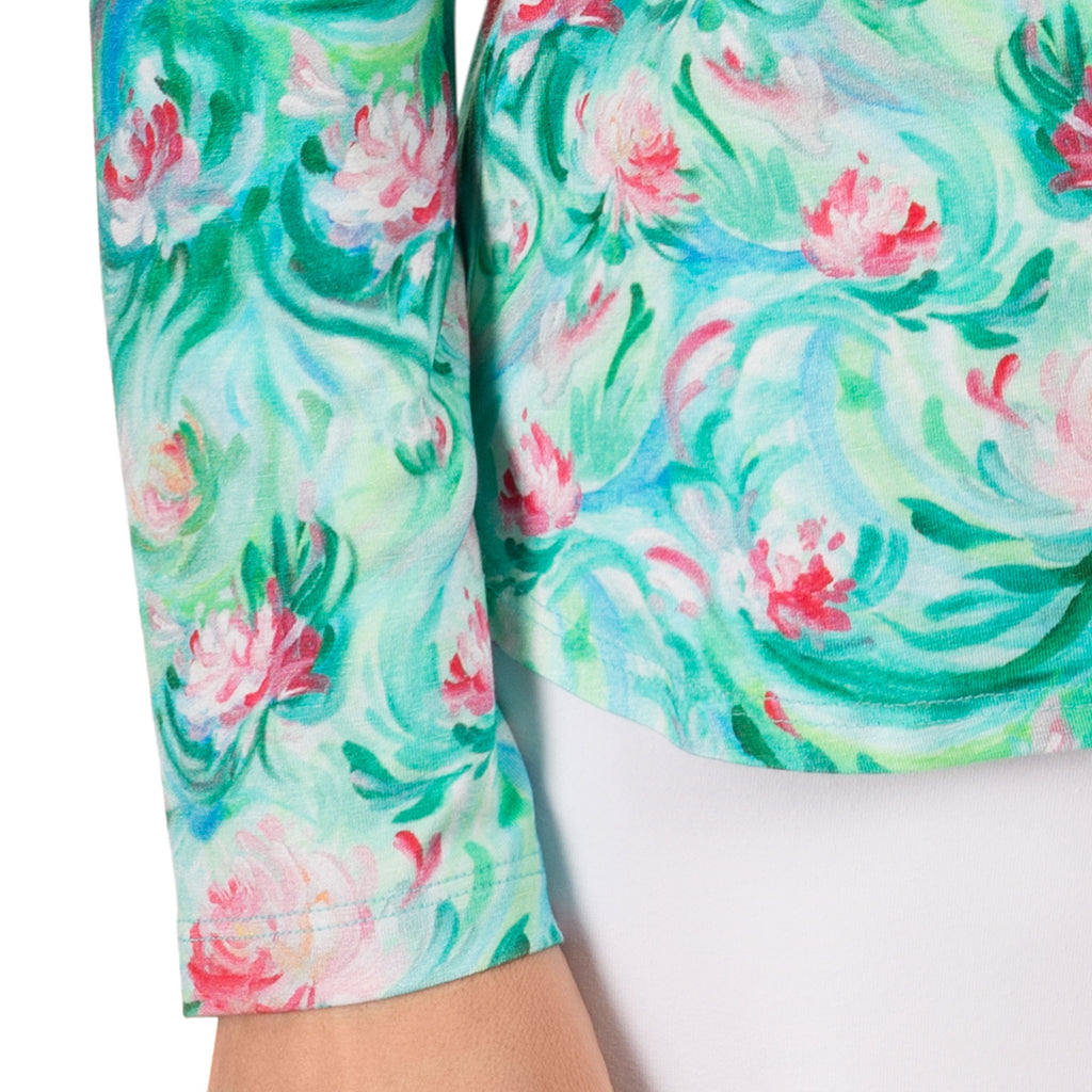 Yoke Relaxed Tee in Dahlia Flora