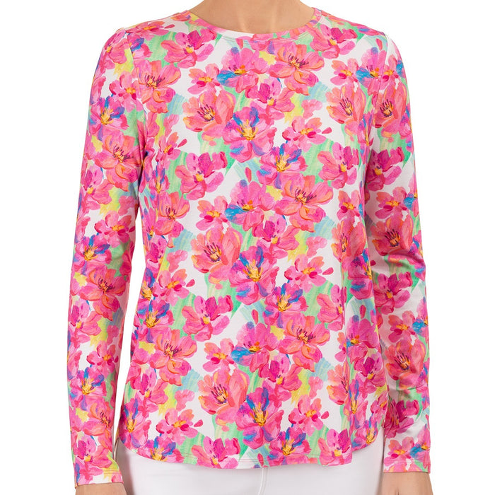 Yoke Relaxed Tee in Pink Peonies