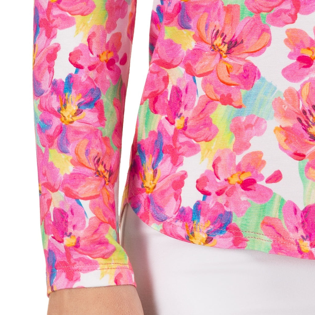 Yoke Relaxed Tee in Pink Peonies