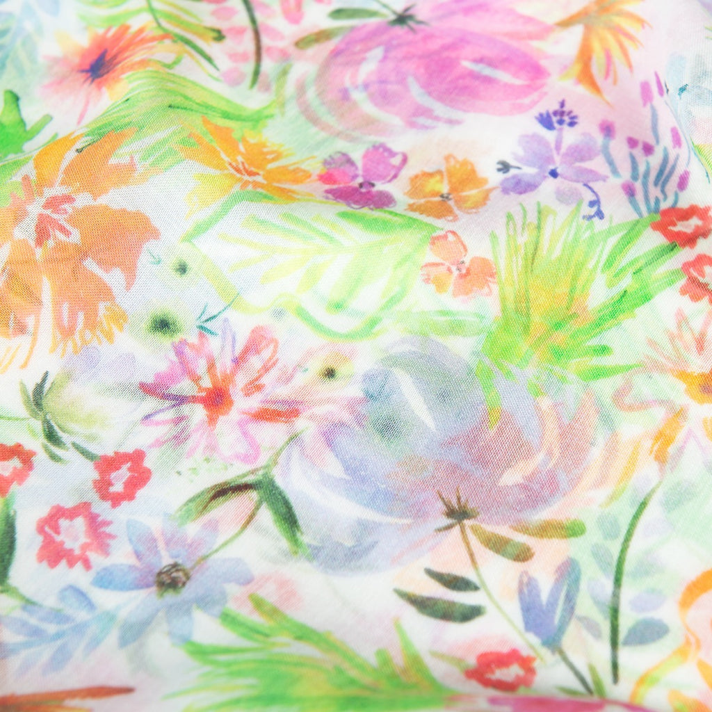 Silk & Modal Scarf in Fleurs de Grasse