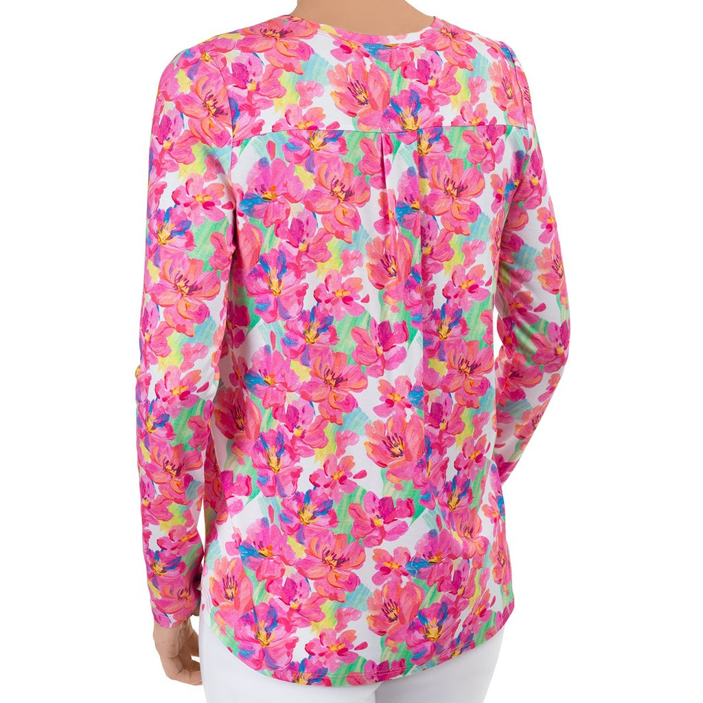 Yoke Relaxed Tee in Pink Peonies