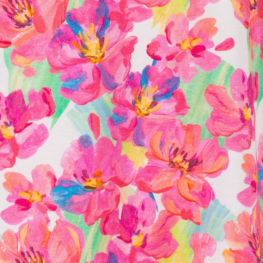 Yoke Relaxed Tee in Pink Peonies