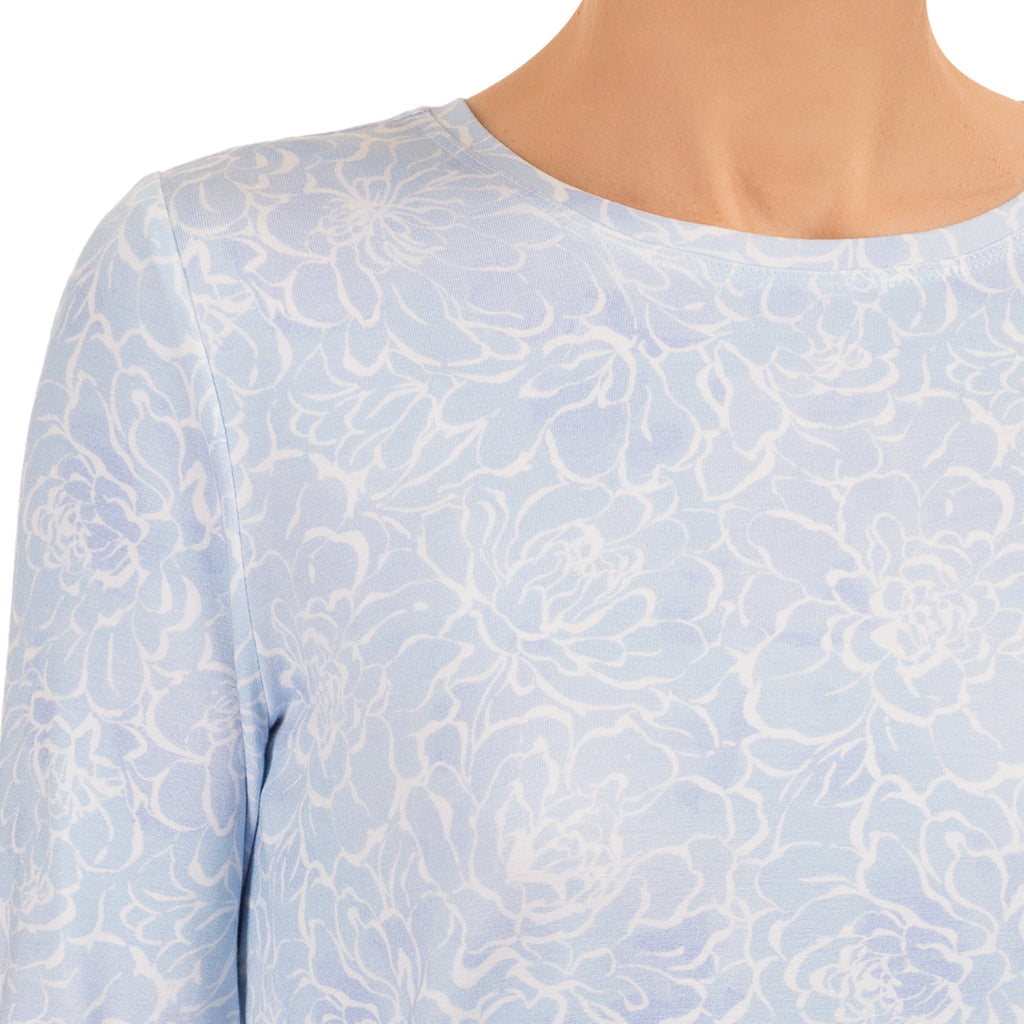 Yoke Relaxed Tee in Blue Blossom
