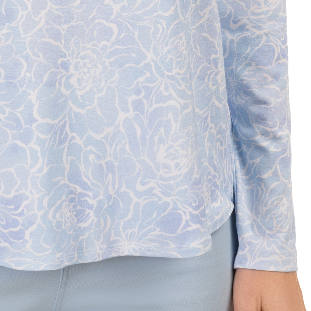 Yoke Relaxed Tee in Blue Blossom