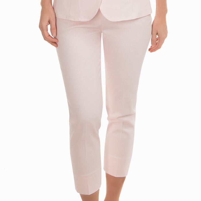 Slim Fit Pique Capri in Angel Wing