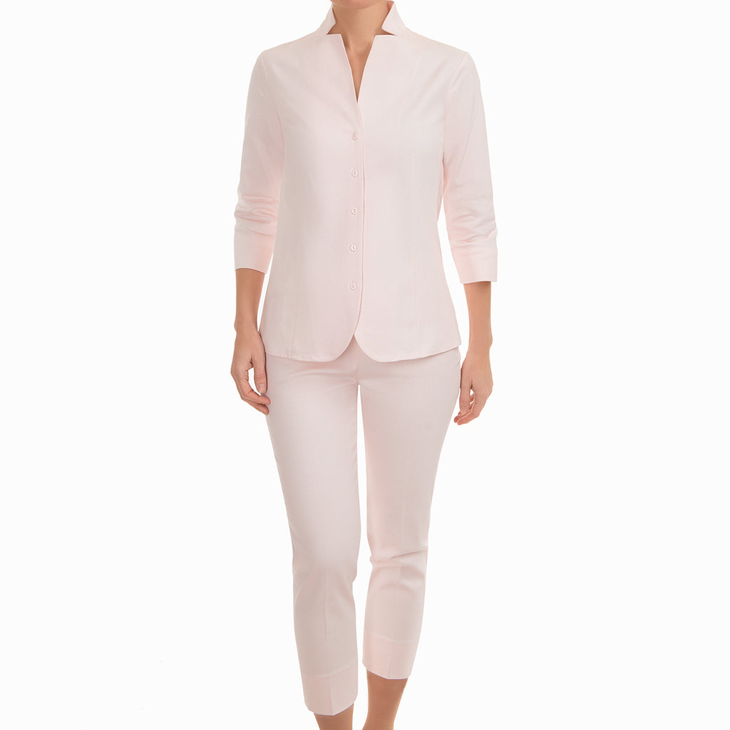 Slim Fit Pique Capri in Angel Wing