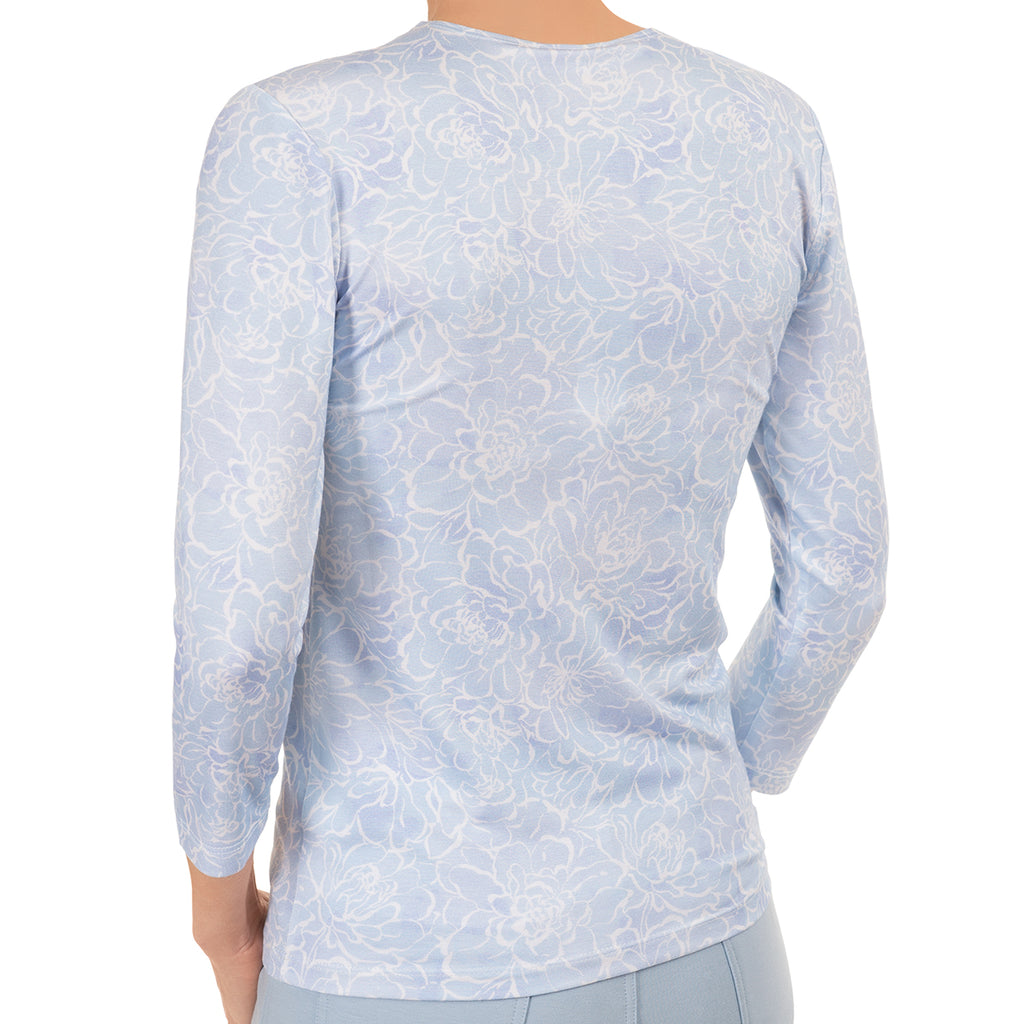 Shaped Knit Tee in Blue Blossom
