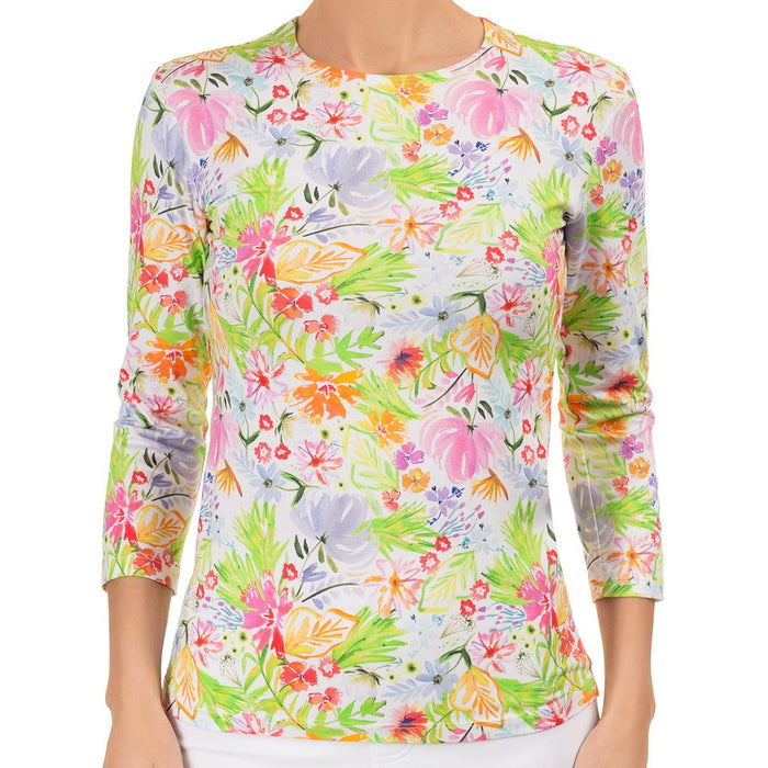 Shaped Knit Tee in Fleurs de Grasse