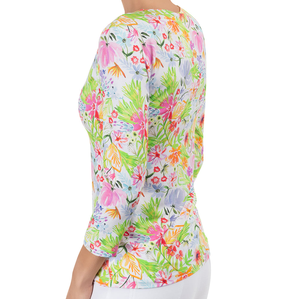 Shaped Knit Tee in Fleurs de Grasse