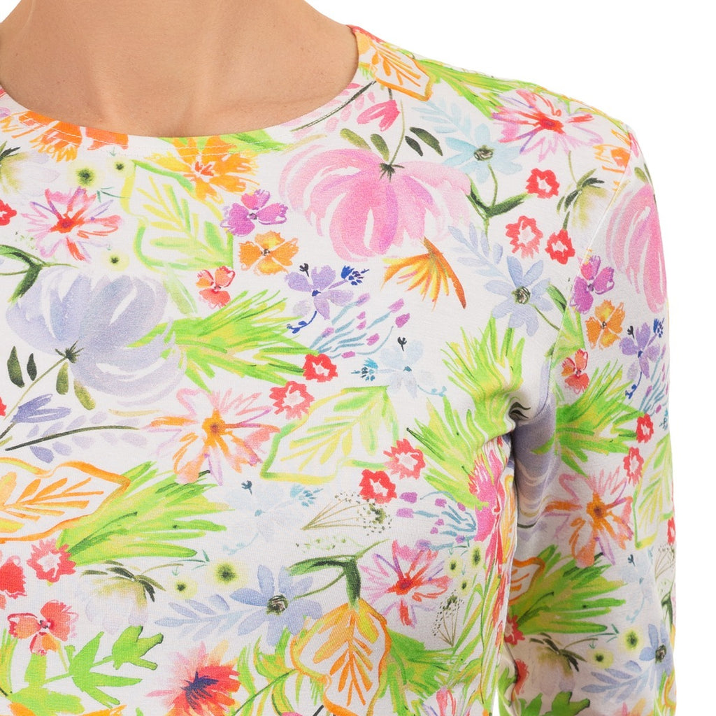 Shaped Knit Tee in Fleurs de Grasse