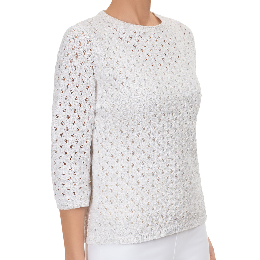 Ajour Pullover in White