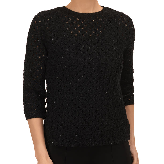 Ajour Pullover in Black