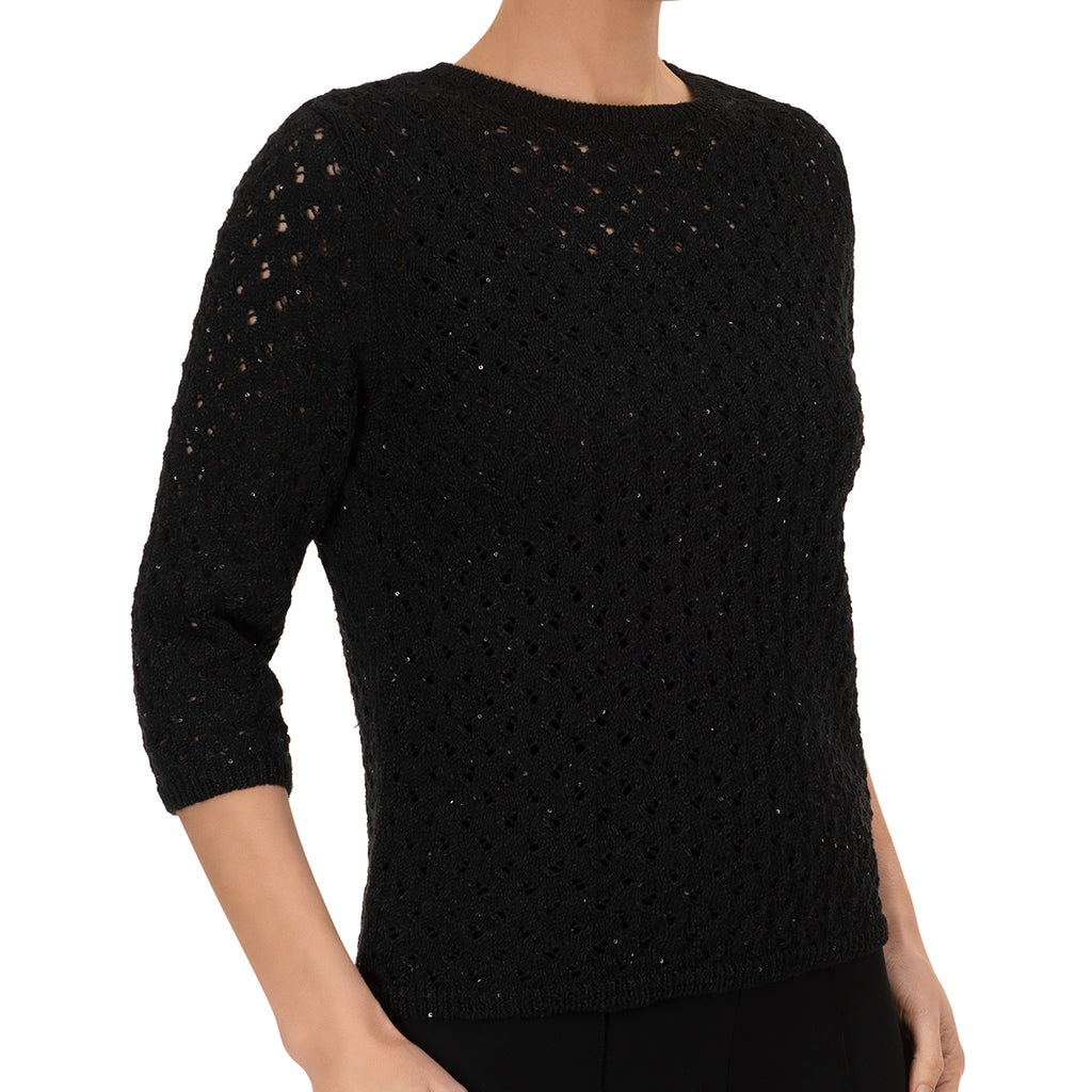 Ajour Pullover in Black