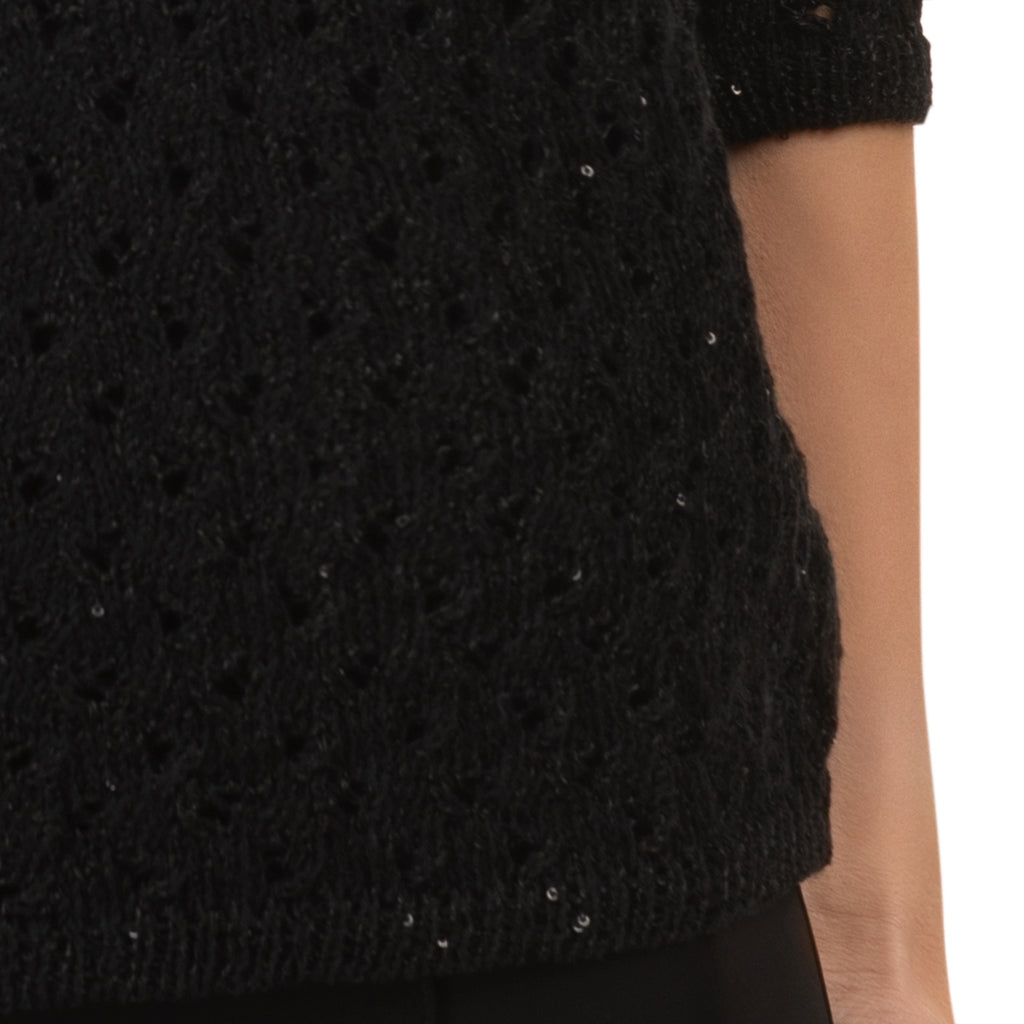 Ajour Pullover in Black