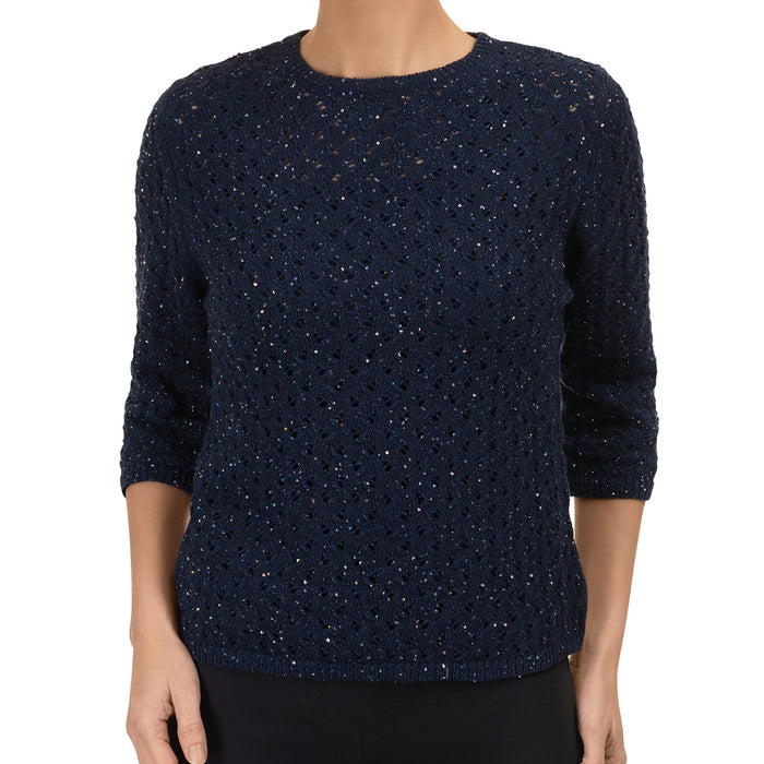 Ajour Pullover in Navy