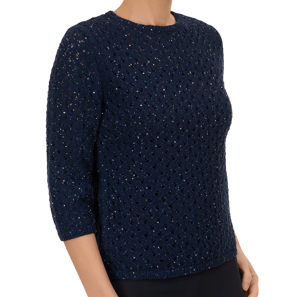 Ajour Pullover in Navy