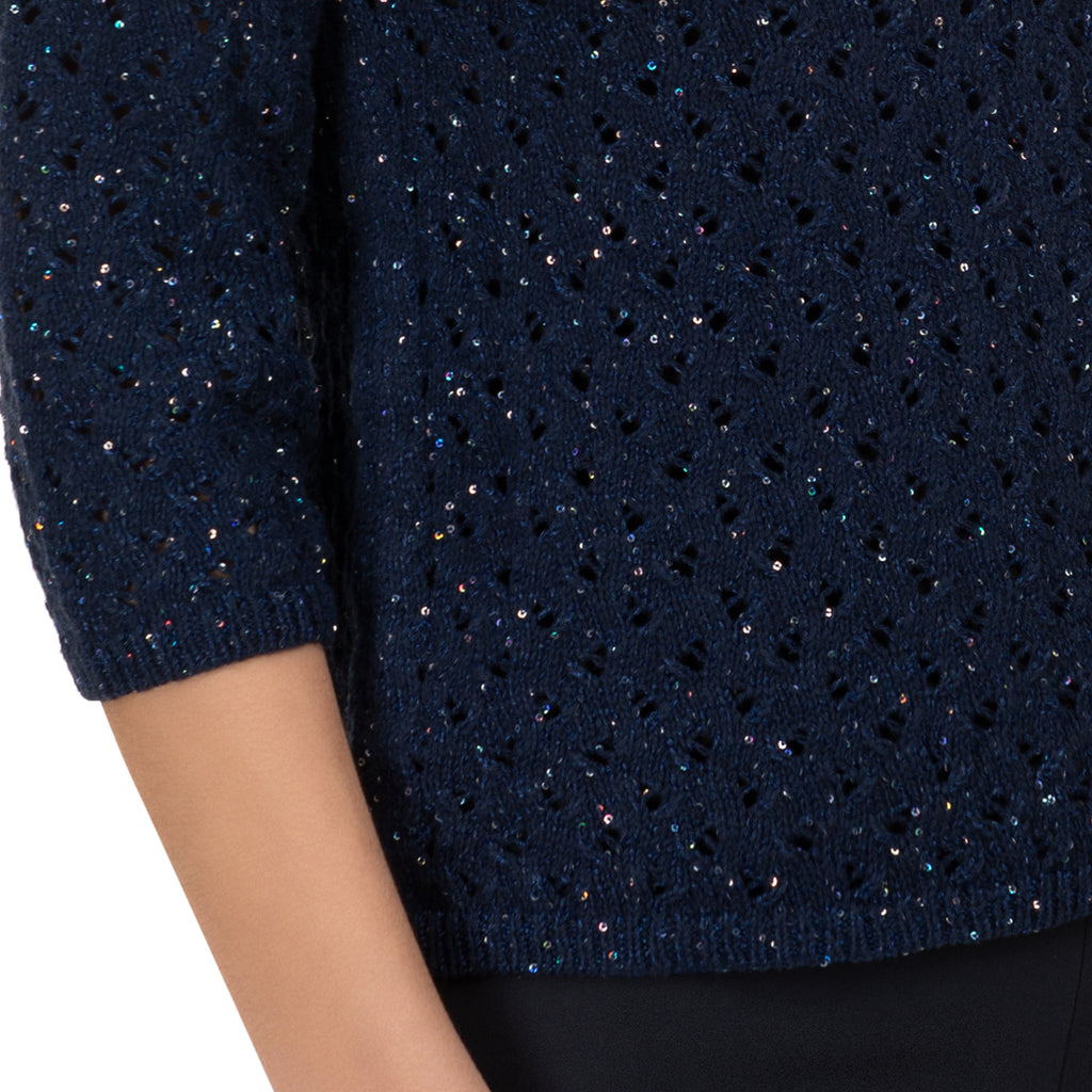 Ajour Pullover in Navy