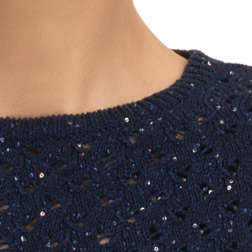 Ajour Pullover in Navy