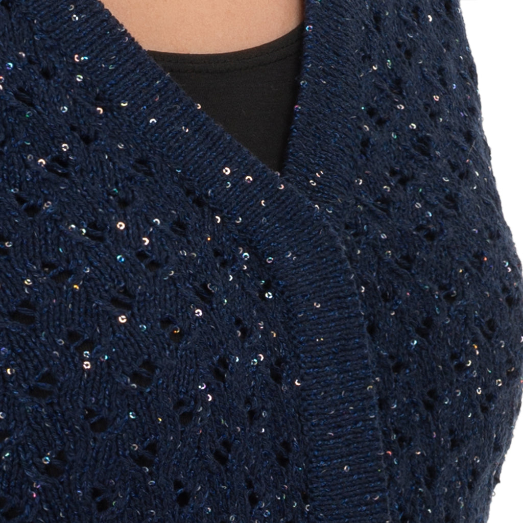 Ajour Cardigan in Navy