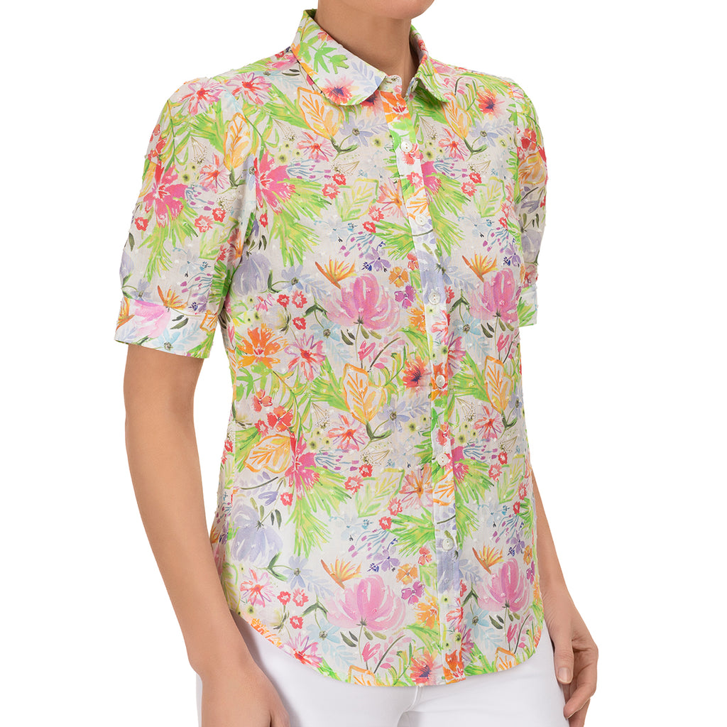 Plumes Shirt in Fleurs de Grasse
