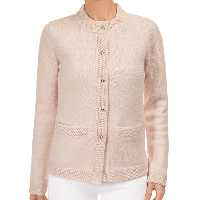 Traforato Trim Cardigan in Angel Wing