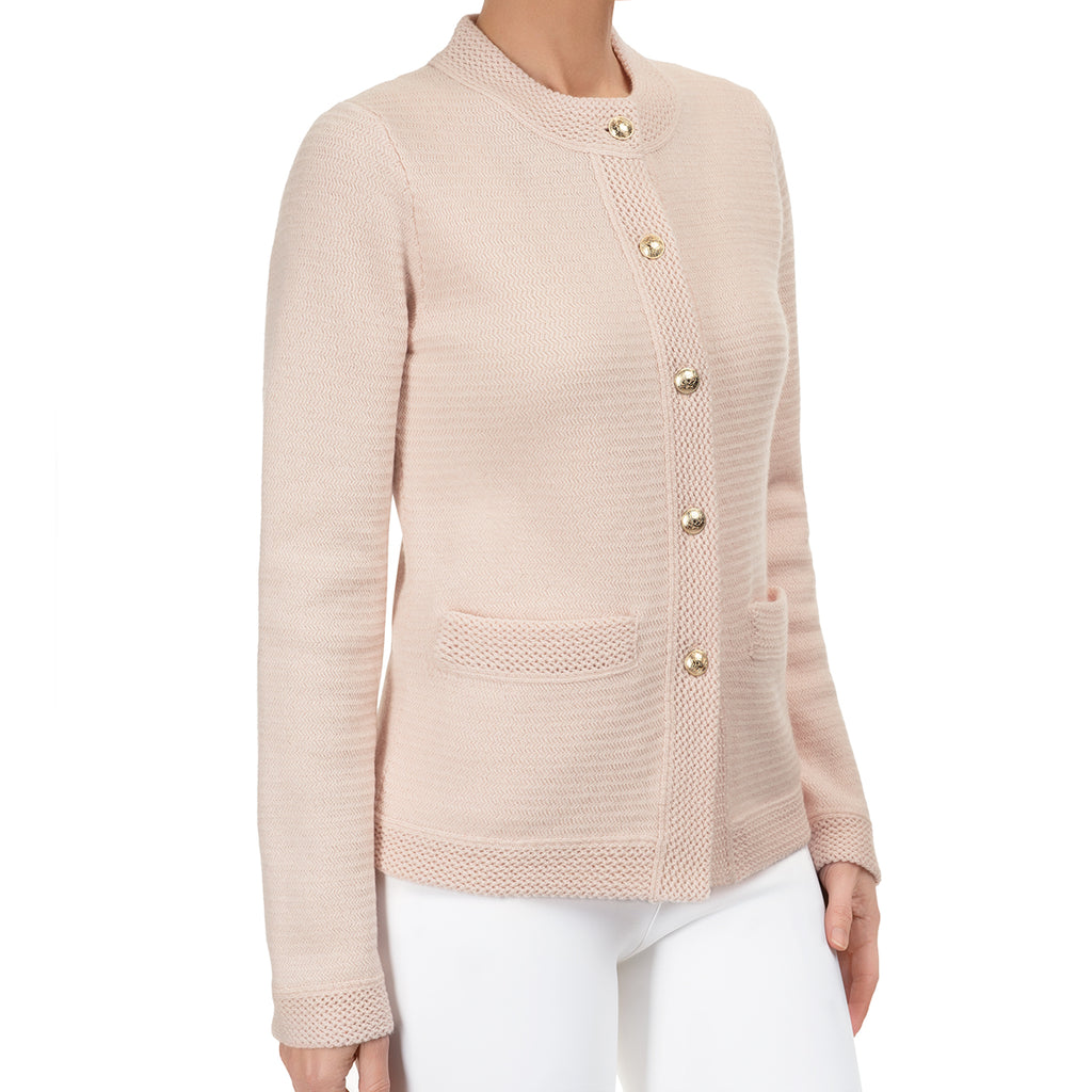 Traforato Trim Cardigan in Angel Wing
