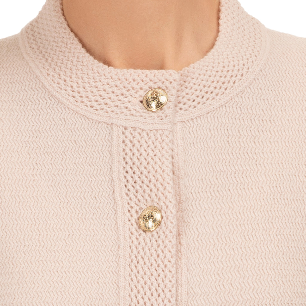 Traforato Trim Cardigan in Angel Wing