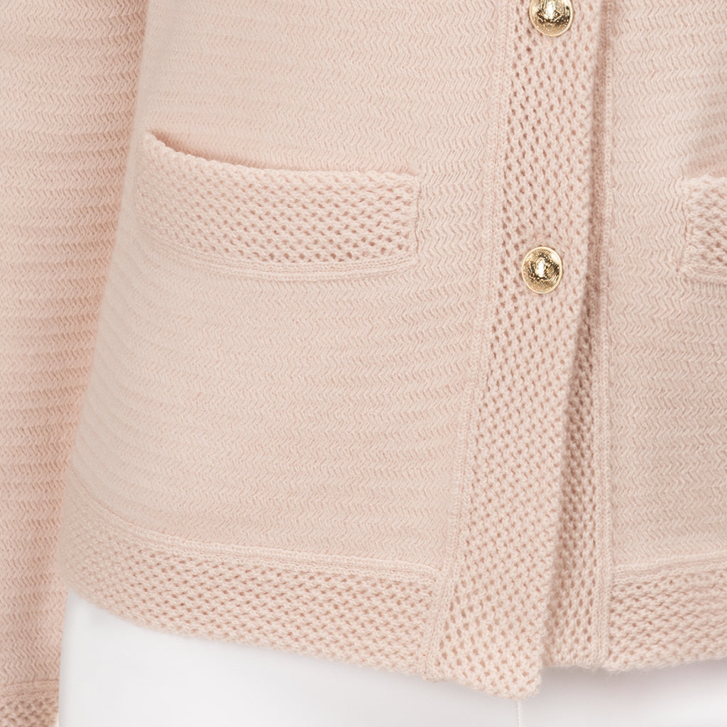 Traforato Trim Cardigan in Angel Wing