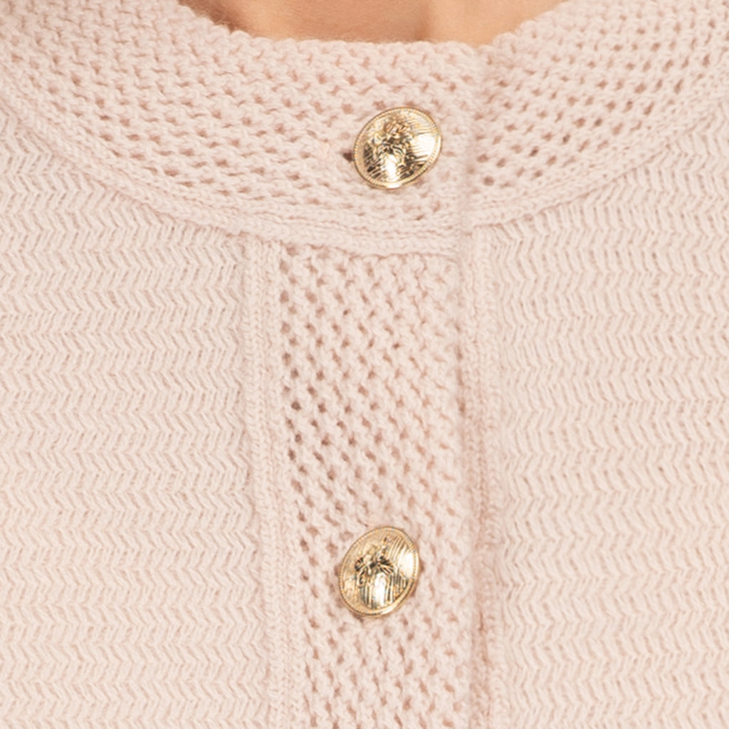Traforato Trim Cardigan in Angel Wing