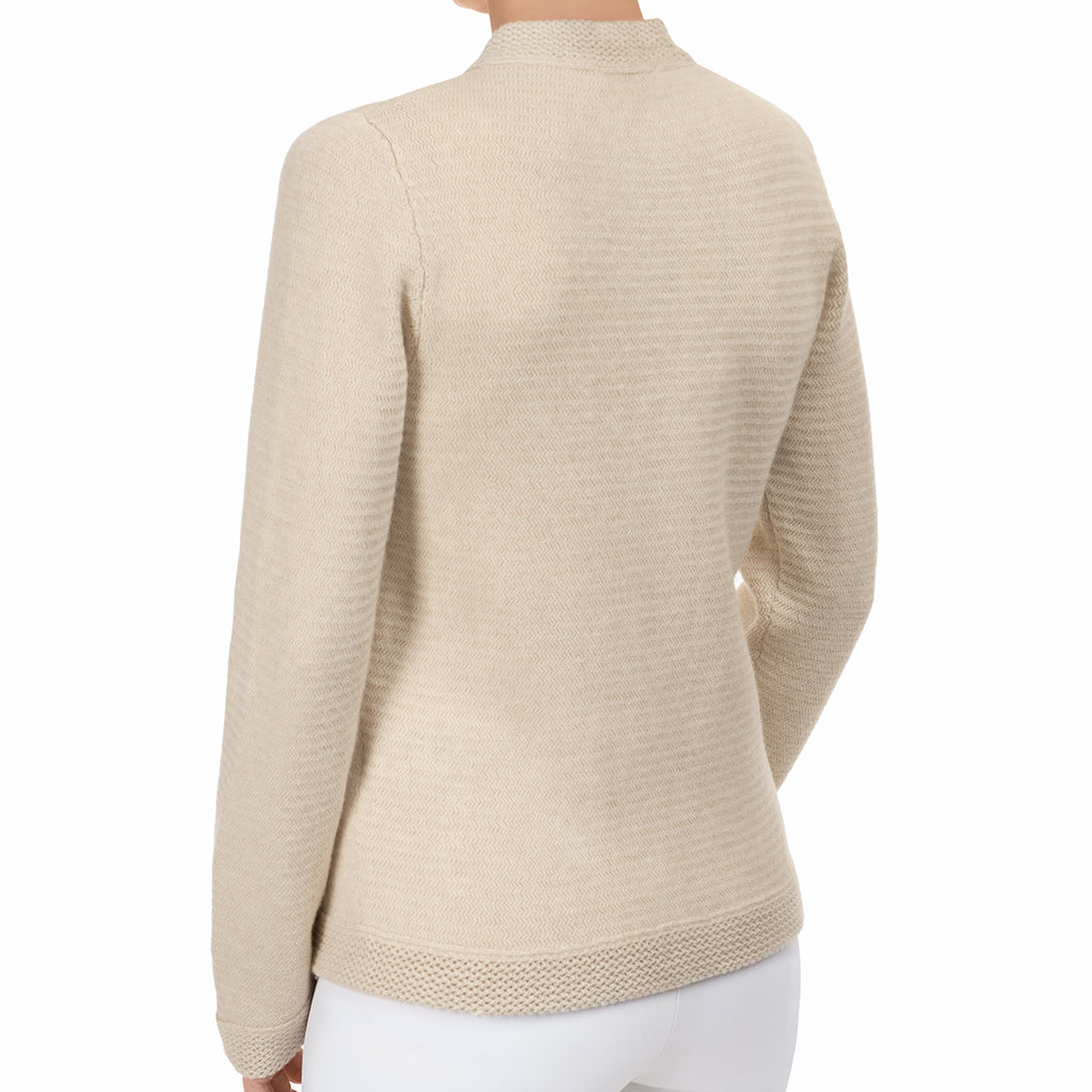 Traforato Trim Cardigan in Flax