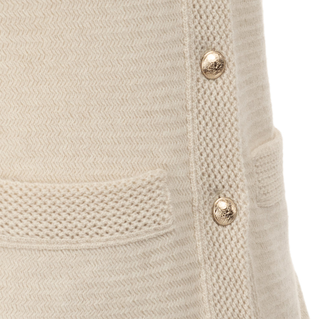 Traforato Trim Cardigan in Flax