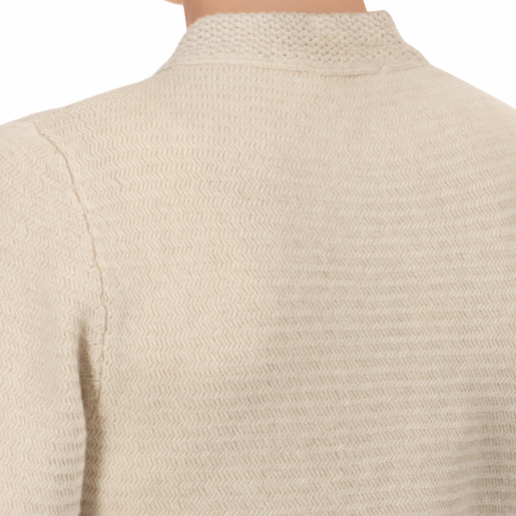 Traforato Trim Cardigan in Flax
