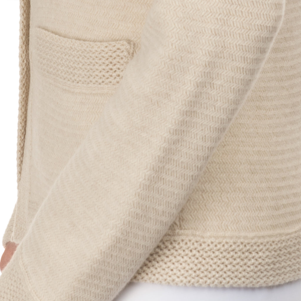Traforato Trim Cardigan in Flax