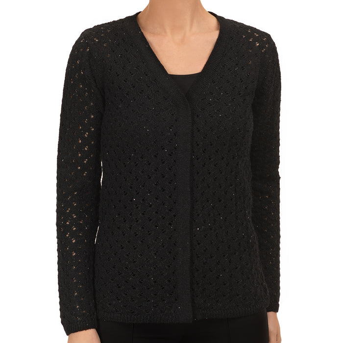 Ajour Cardigan in Black