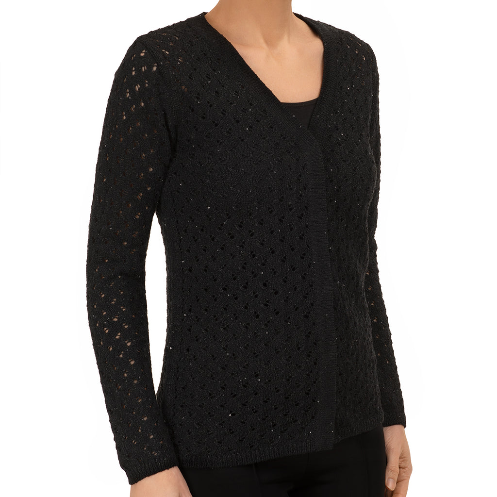 Ajour Cardigan in Black