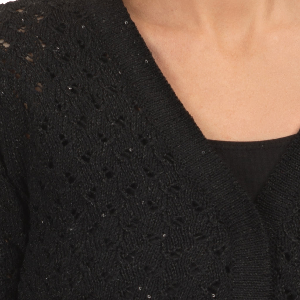 Ajour Cardigan in Black