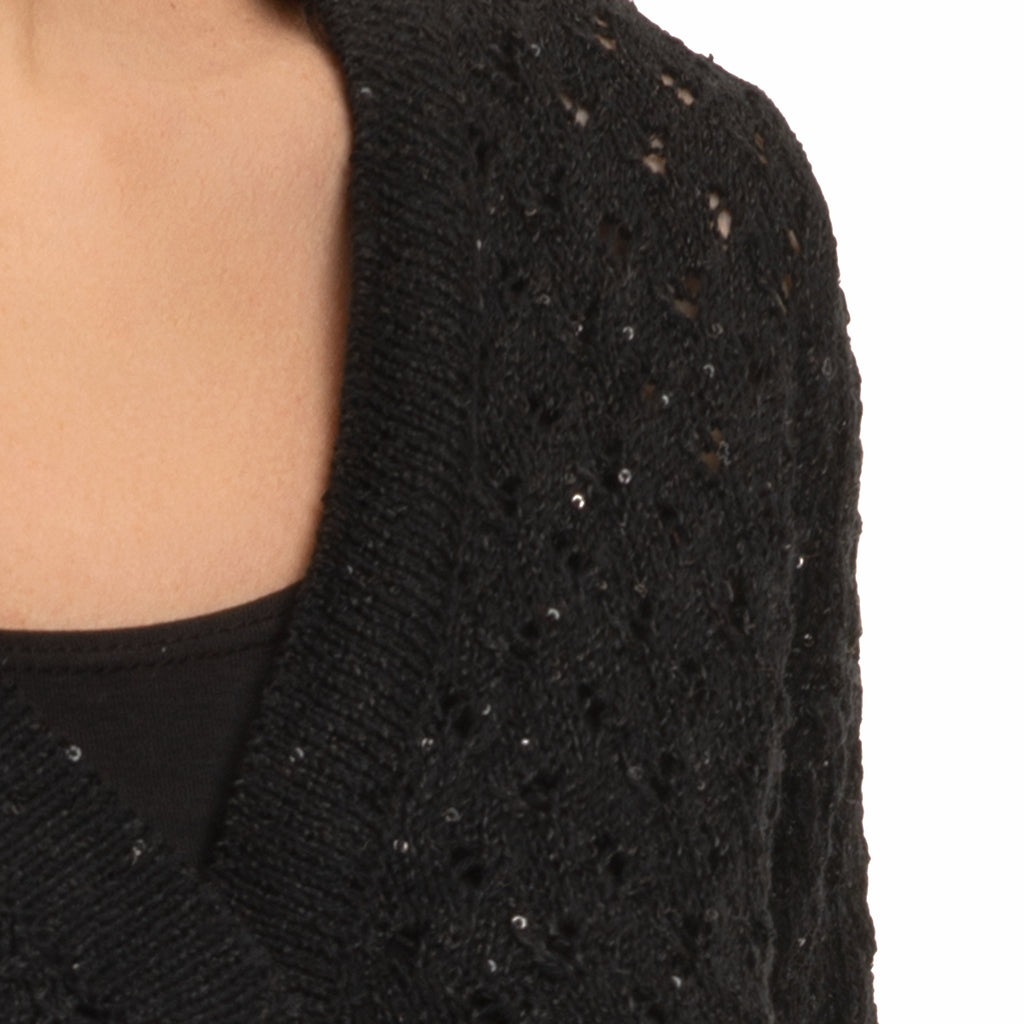 Ajour Cardigan in Black