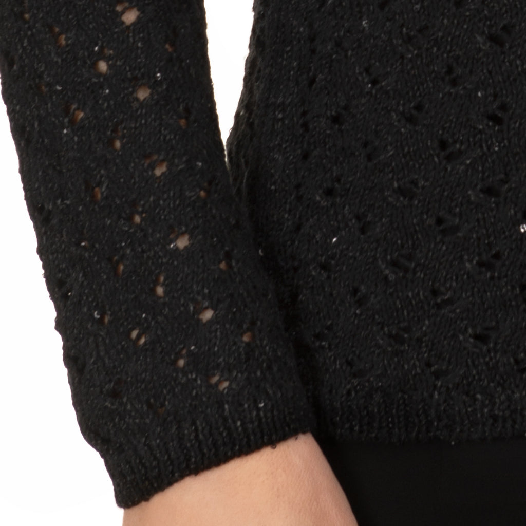 Ajour Cardigan in Black