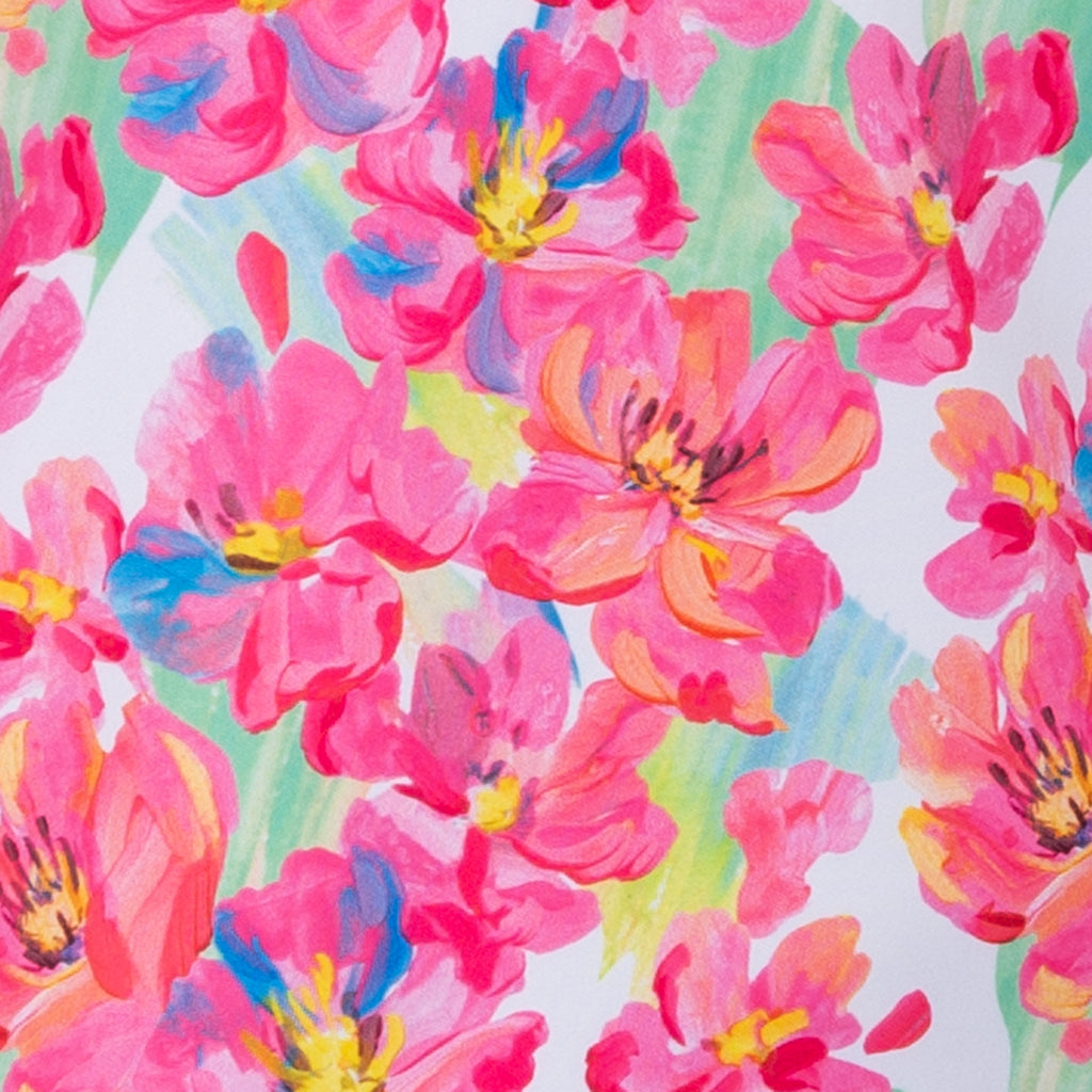 Scoop Neck Dress in Pink Peonies