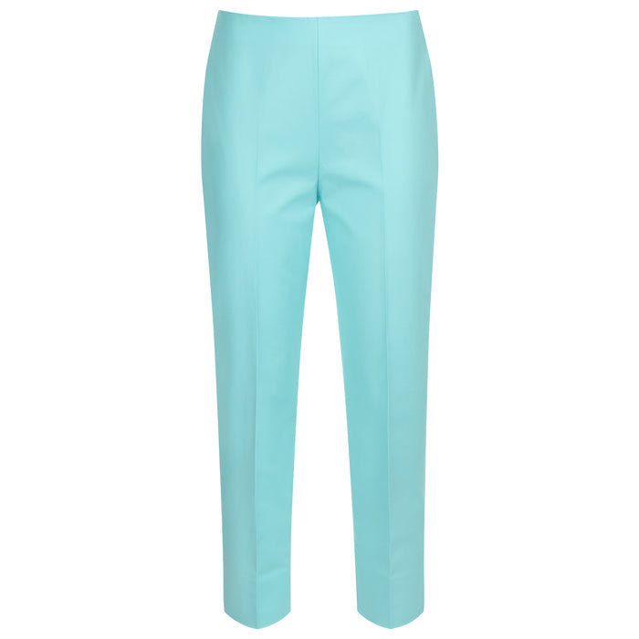 Cotton Stretch Slim Fit Capri in Turquoise